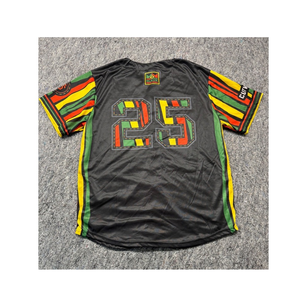 San Francisco Giants Black Heritage Jersey Mens Medium Rasta Colors Barry Bonds - Picture 6 of 6